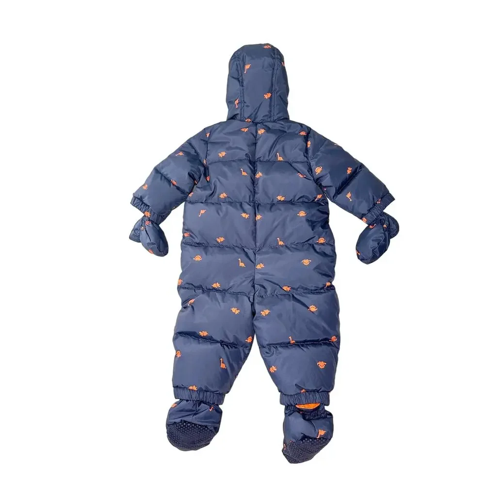 NWT Gap Dinosaurs Print Puffer One Piece Bunting Size 6-12 Months - Picture 6 of 7